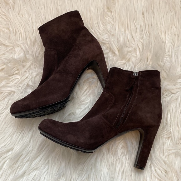 Roberto Del Carlo Brown Suede Heeled Booties - Picture 4 of 9
